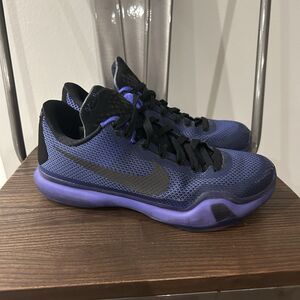 Nike Kobe 10 Blackout Size 7 Purple 705317-005 Pre Owned Basketball